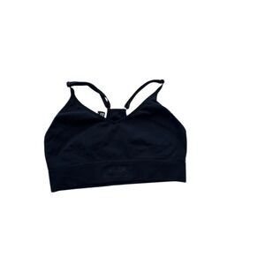 Pink Active Sports Bra Womens Medium Black Excellent Ribbed Seamless Bralette